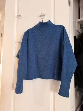 Topshop Dusty Blue Funnel Neck Sweater
